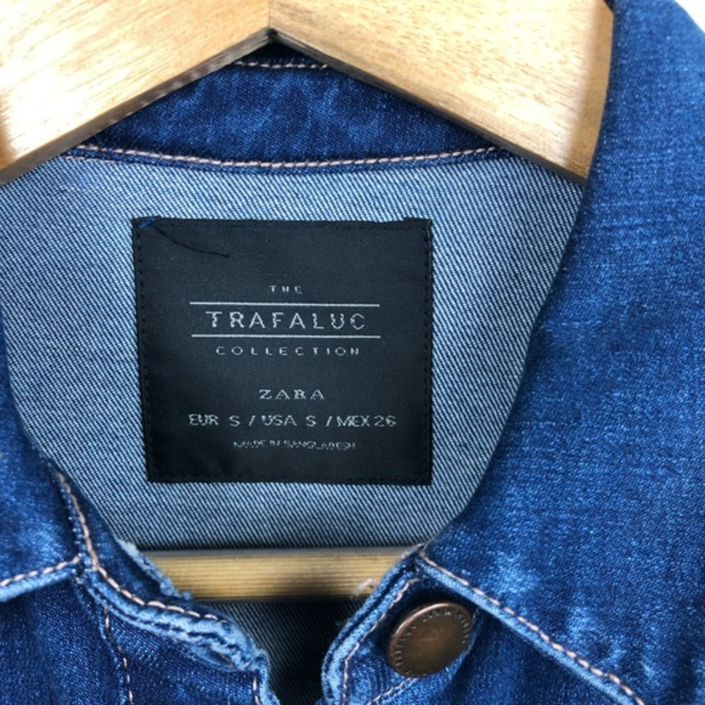 Zara Trafaluc Button Front Denim Midi Dress Sz S - Picture 7 of 7